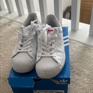 Adidas Kids White and Red Sneakers